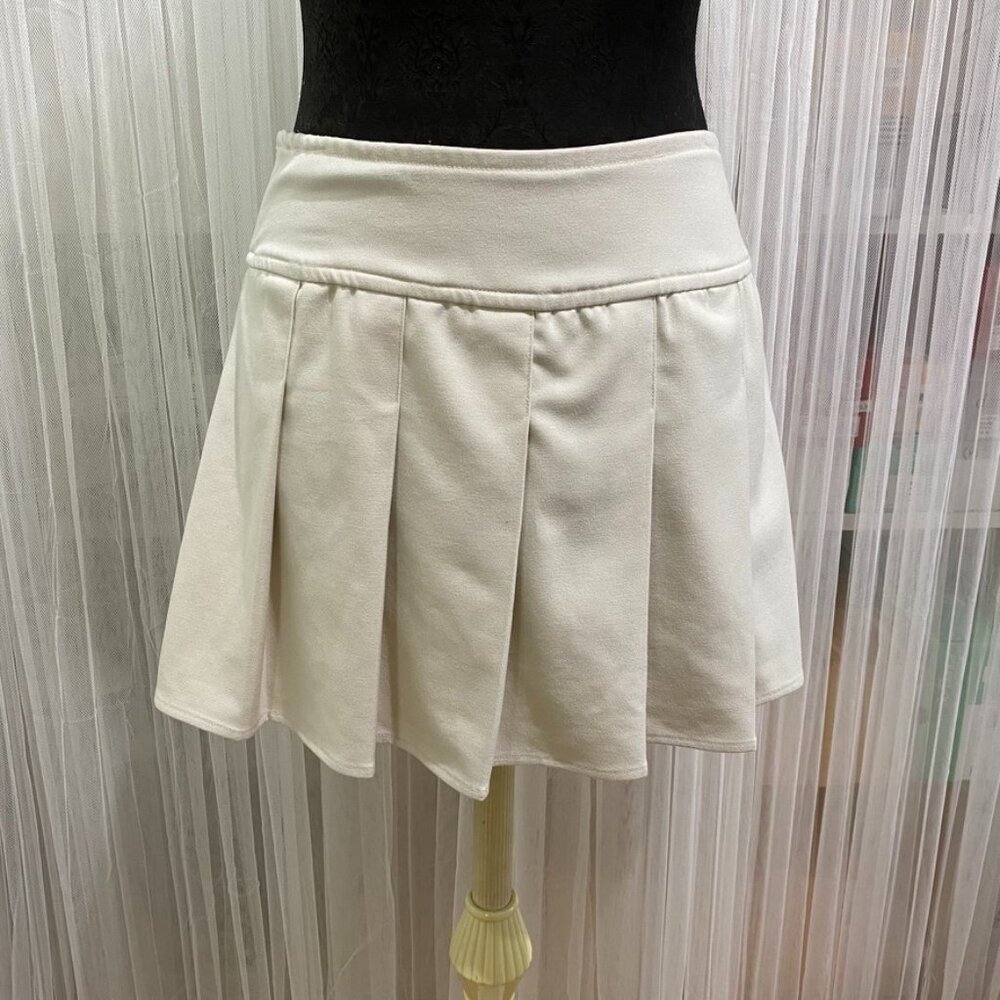 Hollister Ultra High-Rise Off White Pleated Skirt Stretch Waist Size Small